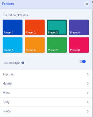 custom color scheme for the ultimate template